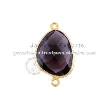 Vermeil Gold Gemstone Bezel Conectores al por mayor